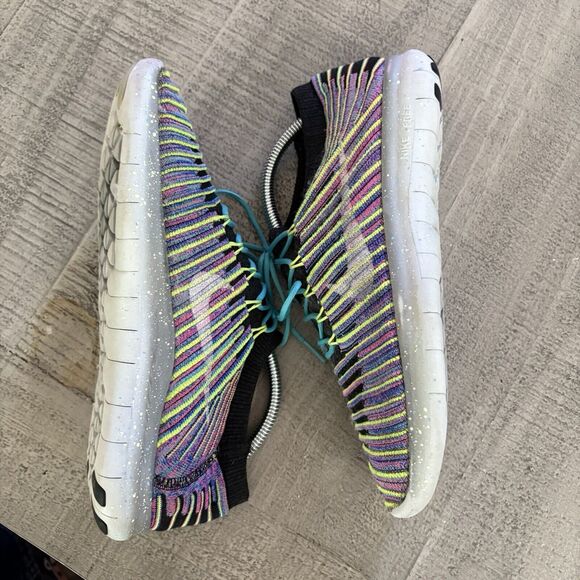 Nike Free RN Motion Flyknit Women's US 8 Blue Purple Running Shoes 834585-006 - Picture 5 of 9